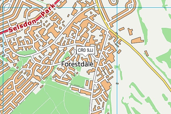 CR0 9JJ map - OS VectorMap District (Ordnance Survey)