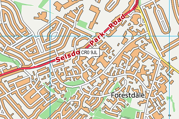 CR0 9JL map - OS VectorMap District (Ordnance Survey)