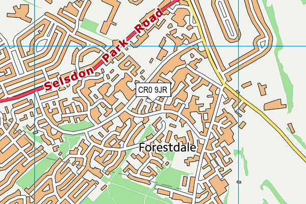 CR0 9JR map - OS VectorMap District (Ordnance Survey)