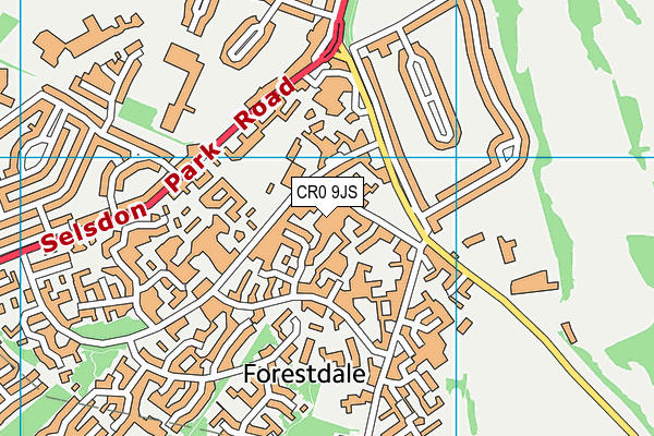 CR0 9JS map - OS VectorMap District (Ordnance Survey)
