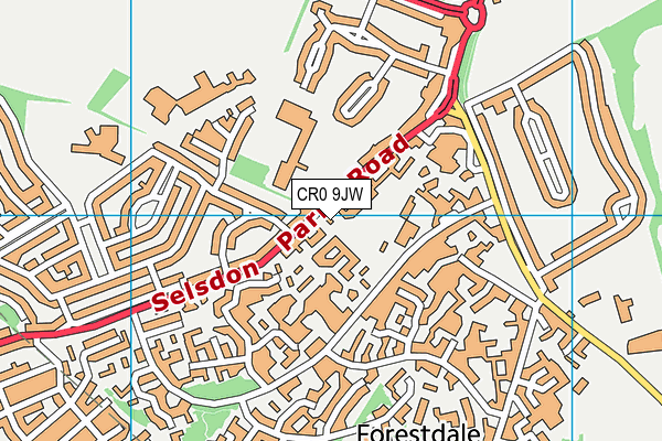 CR0 9JW map - OS VectorMap District (Ordnance Survey)