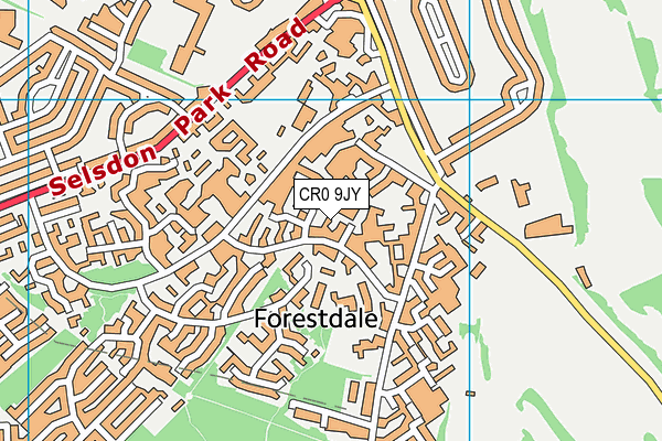 CR0 9JY map - OS VectorMap District (Ordnance Survey)
