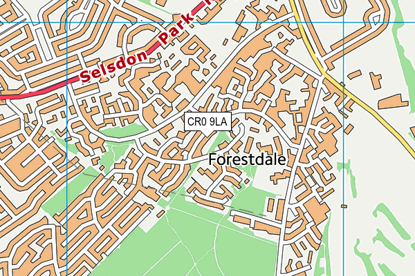 CR0 9LA map - OS VectorMap District (Ordnance Survey)