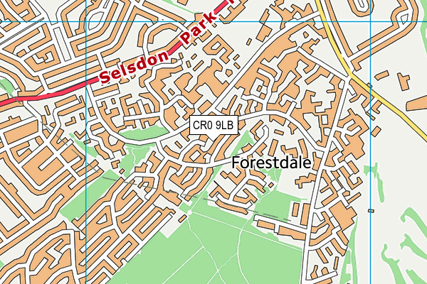 CR0 9LB map - OS VectorMap District (Ordnance Survey)