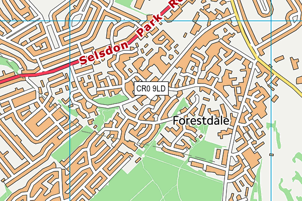 CR0 9LD map - OS VectorMap District (Ordnance Survey)