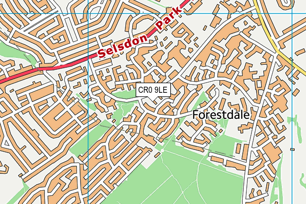 CR0 9LE map - OS VectorMap District (Ordnance Survey)