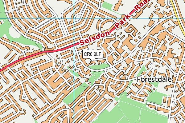 CR0 9LF map - OS VectorMap District (Ordnance Survey)