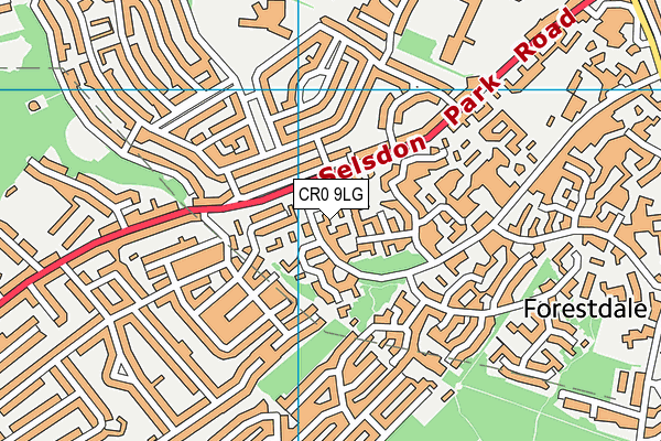 CR0 9LG map - OS VectorMap District (Ordnance Survey)