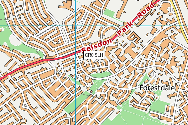 CR0 9LH map - OS VectorMap District (Ordnance Survey)