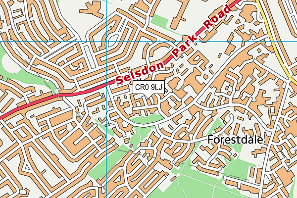 CR0 9LJ map - OS VectorMap District (Ordnance Survey)