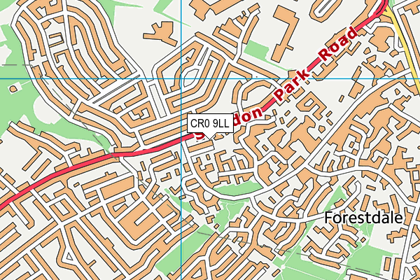 CR0 9LL map - OS VectorMap District (Ordnance Survey)