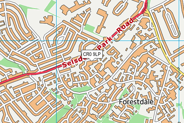 CR0 9LP map - OS VectorMap District (Ordnance Survey)