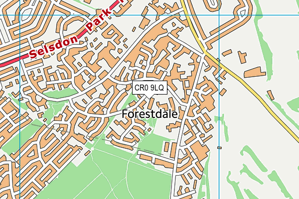 CR0 9LQ map - OS VectorMap District (Ordnance Survey)
