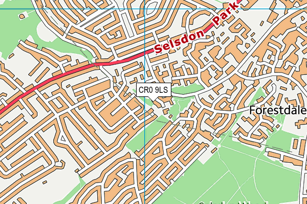 CR0 9LS map - OS VectorMap District (Ordnance Survey)