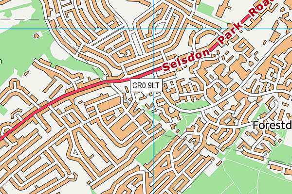 CR0 9LT map - OS VectorMap District (Ordnance Survey)