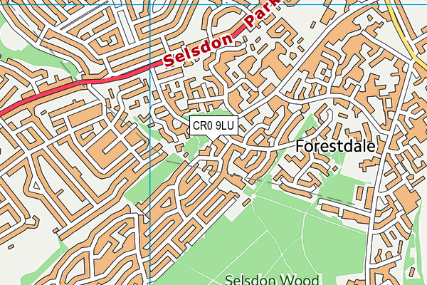 CR0 9LU map - OS VectorMap District (Ordnance Survey)