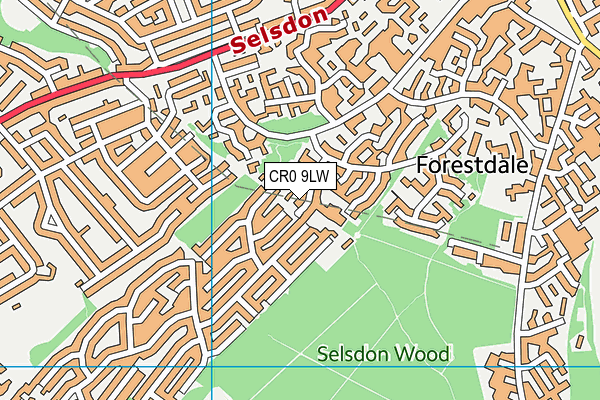 CR0 9LW map - OS VectorMap District (Ordnance Survey)