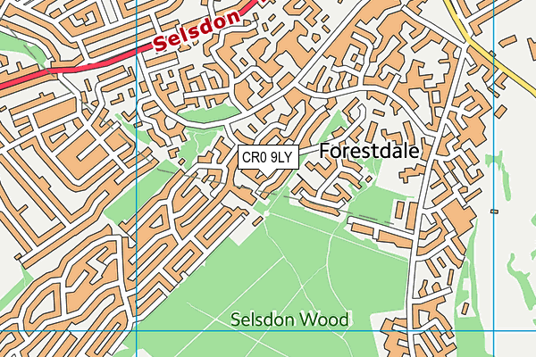 CR0 9LY map - OS VectorMap District (Ordnance Survey)