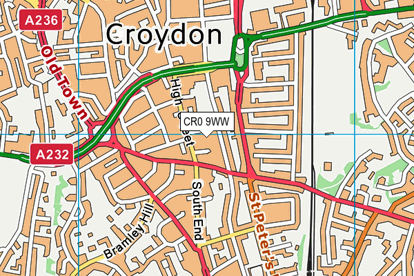 CR0 9WW map - OS VectorMap District (Ordnance Survey)