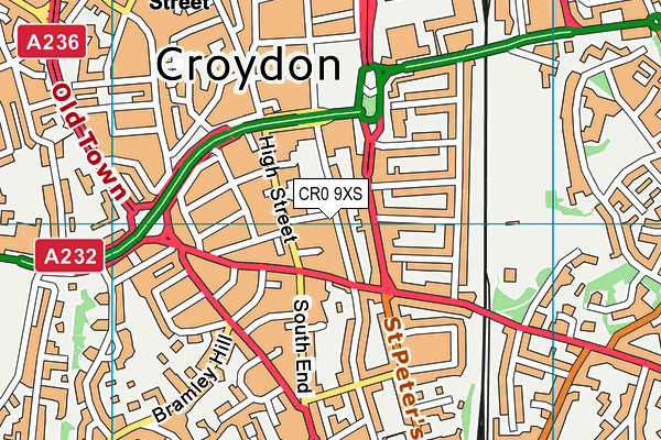 CR0 9XS map - OS VectorMap District (Ordnance Survey)