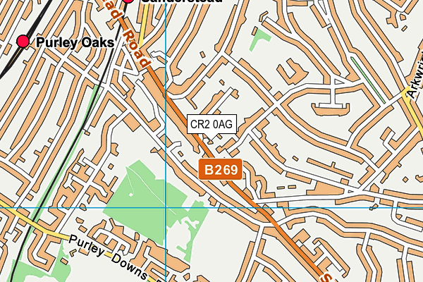 CR2 0AG map - OS VectorMap District (Ordnance Survey)