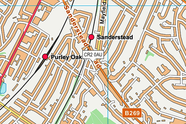 CR2 0AU map - OS VectorMap District (Ordnance Survey)