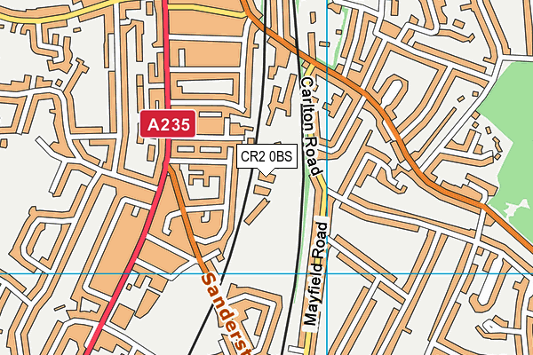 CR2 0BS map - OS VectorMap District (Ordnance Survey)