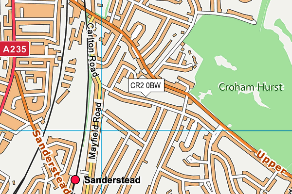 CR2 0BW map - OS VectorMap District (Ordnance Survey)