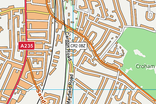 CR2 0BZ map - OS VectorMap District (Ordnance Survey)