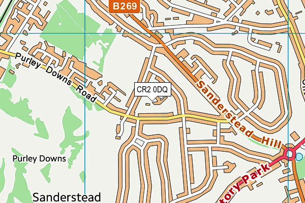 CR2 0DQ map - OS VectorMap District (Ordnance Survey)