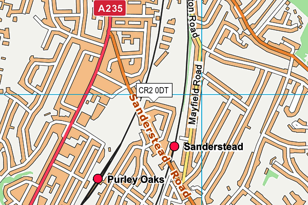 CR2 0DT map - OS VectorMap District (Ordnance Survey)