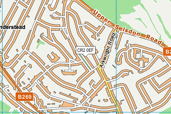 CR2 0EF map - OS VectorMap District (Ordnance Survey)
