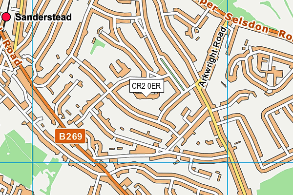 CR2 0ER map - OS VectorMap District (Ordnance Survey)