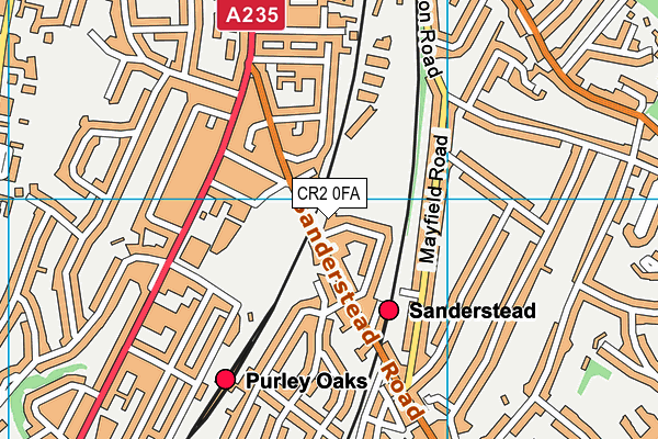 CR2 0FA map - OS VectorMap District (Ordnance Survey)