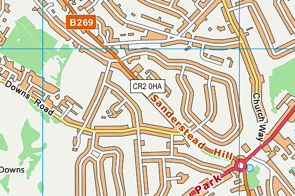 CR2 0HA map - OS VectorMap District (Ordnance Survey)