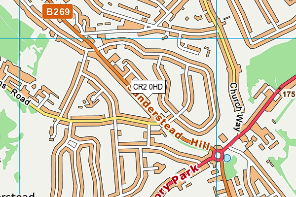 CR2 0HD map - OS VectorMap District (Ordnance Survey)