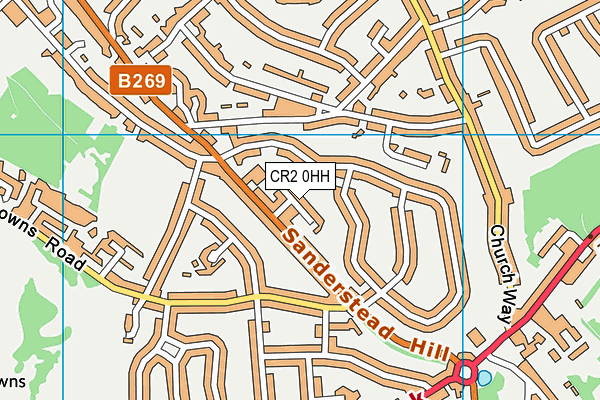 CR2 0HH map - OS VectorMap District (Ordnance Survey)