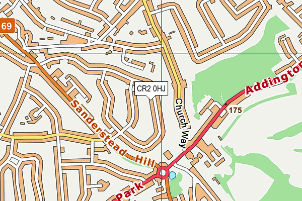 CR2 0HJ map - OS VectorMap District (Ordnance Survey)