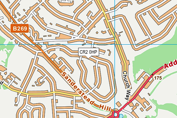 CR2 0HP map - OS VectorMap District (Ordnance Survey)