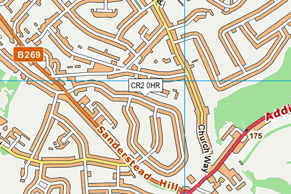 CR2 0HR map - OS VectorMap District (Ordnance Survey)