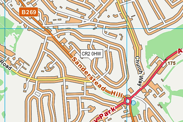 CR2 0HW map - OS VectorMap District (Ordnance Survey)