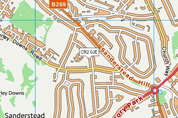 CR2 0JE map - OS VectorMap District (Ordnance Survey)