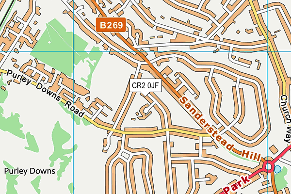 CR2 0JF map - OS VectorMap District (Ordnance Survey)