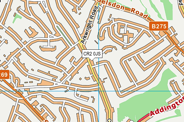 CR2 0JS map - OS VectorMap District (Ordnance Survey)
