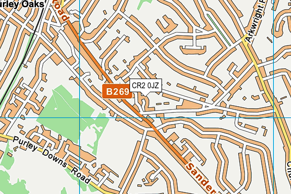 CR2 0JZ map - OS VectorMap District (Ordnance Survey)