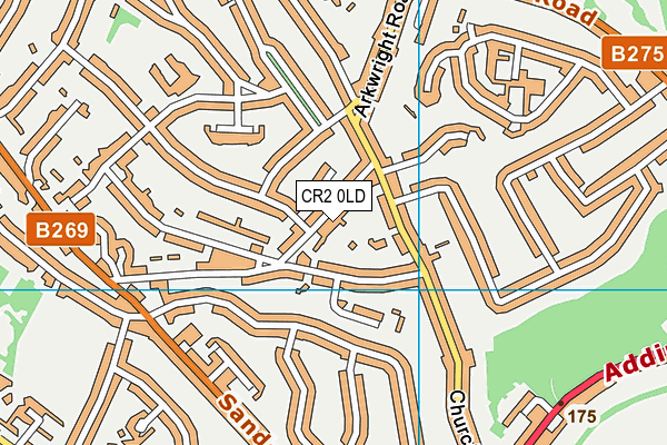 CR2 0LD map - OS VectorMap District (Ordnance Survey)