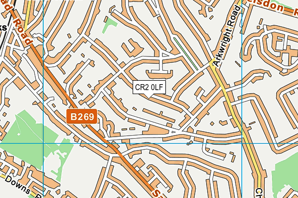 CR2 0LF map - OS VectorMap District (Ordnance Survey)