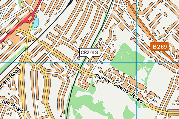 CR2 0LS map - OS VectorMap District (Ordnance Survey)