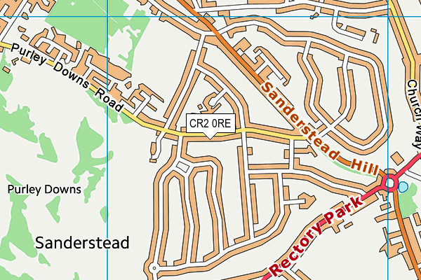 CR2 0RE map - OS VectorMap District (Ordnance Survey)