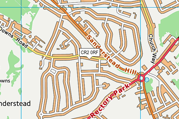 CR2 0RF map - OS VectorMap District (Ordnance Survey)